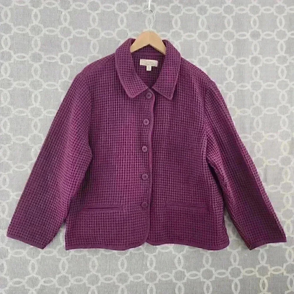 NWOT Cabela's Textured Button Purple Women's Blazer 2XL - Picture 1 of 9